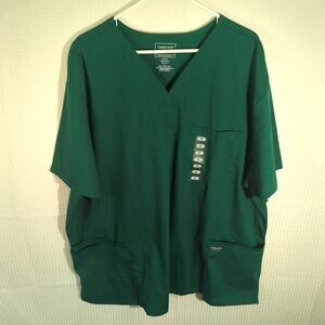 Cherokee Workwear Scrub Top 3XL Unisex V-Neck Stretch Pockets Medical Shirt